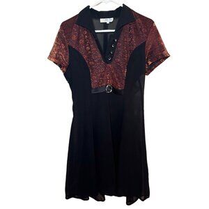 Vintage Black Sheer dress with copper floral bust